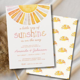 Invitación Boho Pequeño Rayo de Sol Shower de Bebé