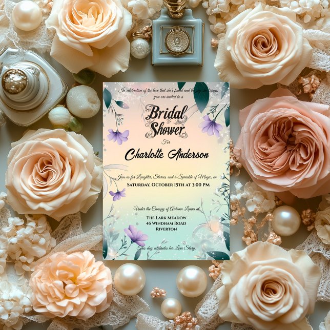 Invitación Boho Periwinkle y Silver Bridal Shower (Subido por el creador)