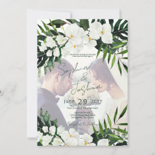 Invitación Boho PERSONALIZADO moderno de la fotografía verde 