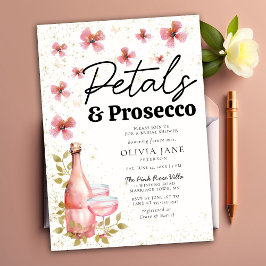 Invitación Boho Petales Prosecco Flora Whimsical Ducha De Nov
