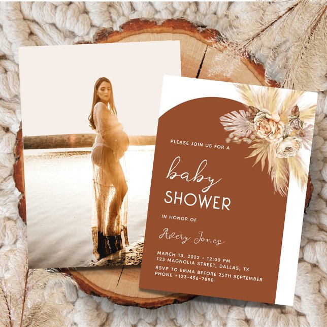 Invitación Boho Photo Arch Baby Shower (Subido por el creador)