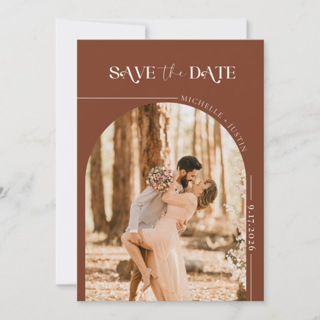 Invitación Boho Photo | Modern Save the Date  (Anverso)