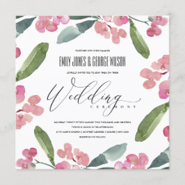 INVITACIÓN BOHO PINK CHRIST THORN CACTI BLOOM FRAME BODA
