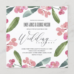INVITACIÓN BOHO PINK CHRIST THORN CACTI BLOOM FRAME BODA