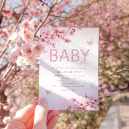 Invitación Boho Pink Floral Baby en el Chica de Bloom Baby Sh