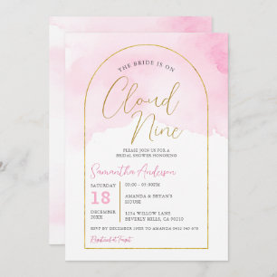 Invitación Boho Pink La novia está en Nueve nubes de duchas n