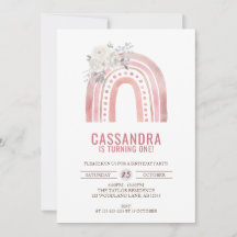 Boho Pink Rainbow Birthday, Rosas 1er cumpleaños