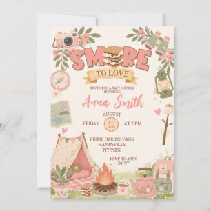 Invitación Boho Pink Smore To Love Fiesta de Bebé