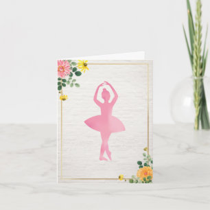 Invitación Boho Pink Watercolor Ladrillo Ballet Floral Cumple