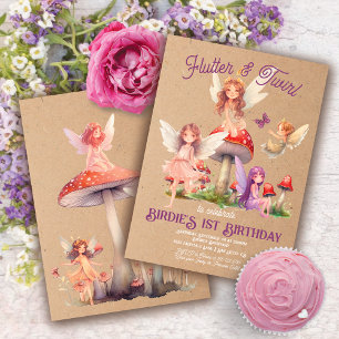 Invitación Boho Pixie encantado Fairy Princess Birthday Party
