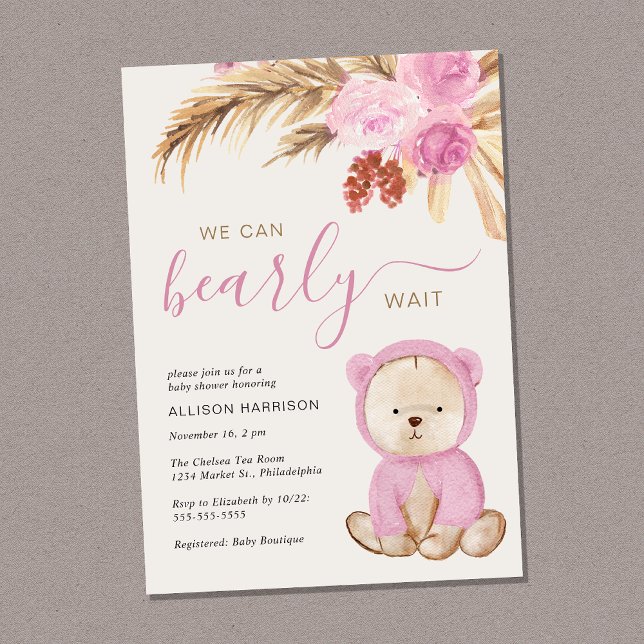 Invitación Boho Podemos Esperar A Bebé Niña Ducha (Subido por el creador)