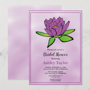 Invitación Boho polvoriento morado floral botánica Bridal Sho