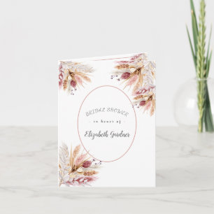 Invitación BOHO Pompas Flores secas de hierba ducha de novia