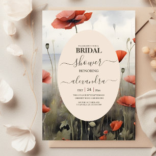 Invitación Boho Poppy Wildflower Nodal Botánico