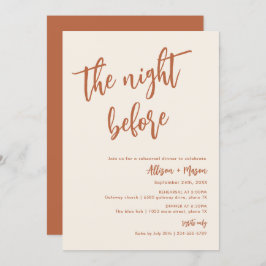 Invitación Boho postre la noche antes de la cena del ensayo