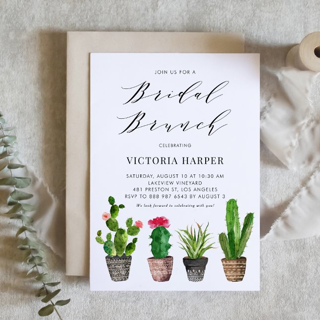 Invitación Boho Potted Succulents y Cactus Bridal Brunch (Subido por el creador)