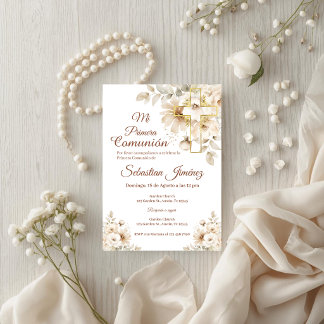 Invitación Boho Primera Comunión en Español