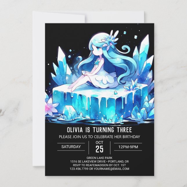 Invitación Boho Princess Birthday (Anverso)