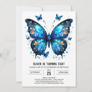 Invitación Boho Printable Butterfly Boy Cumpleaños