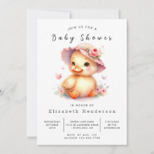 Invitación Boho Printable Duck Baby Shower