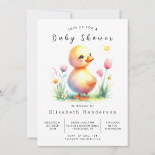 Invitación Boho Printable Duck Baby Shower