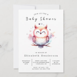 Invitación Boho Printable Owl Baby Shower