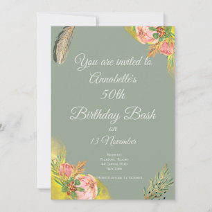 Invitación Boho Proteas Elegant 50