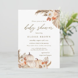 Invitación Boho Pumpkin Pampas Grass Otumn Baby Shower