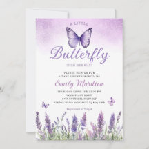 Boho Purple A Little Butfly Chica Baby Shower