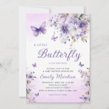 Boho Purple A Little Butfly Chica Baby Shower