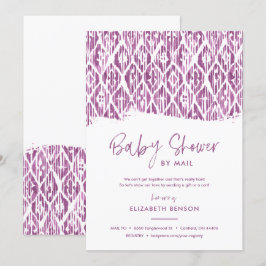Invitación Boho Purple Ikat Baby Shower por correo