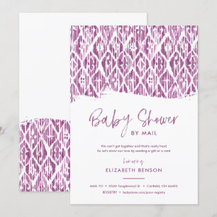 Invitación Boho Purple Ikat Baby Shower por correo