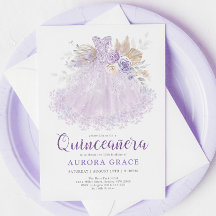 Boho Purple Lilac Quinceañera Princesa Vestido