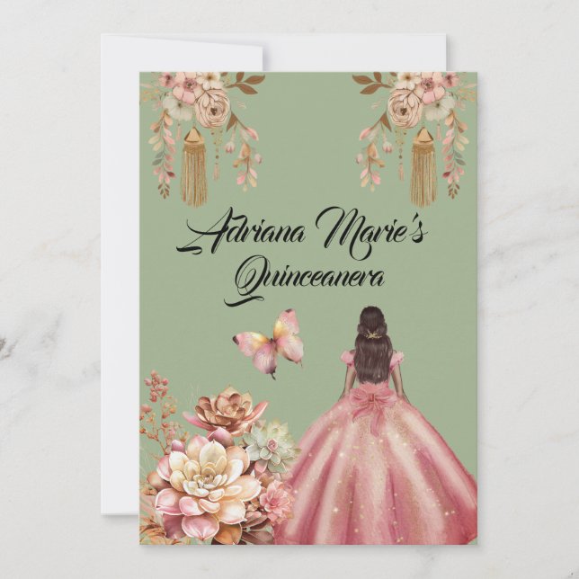 Invitación Boho Quinceanera (Anverso)