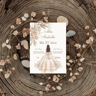 Invitación Boho Quinceañera Español