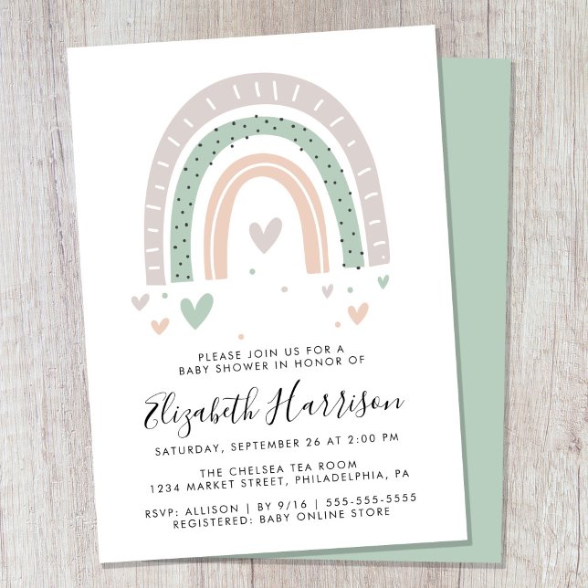 Invitación Boho Rainbow Baby Shower (Subido por el creador)