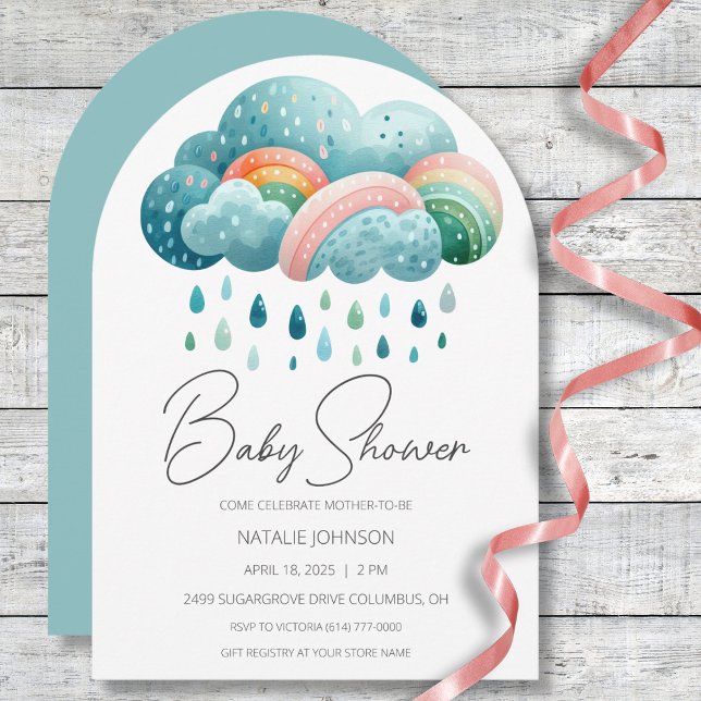 Invitación Boho Rainbow Baby Shower (Subido por el creador)
