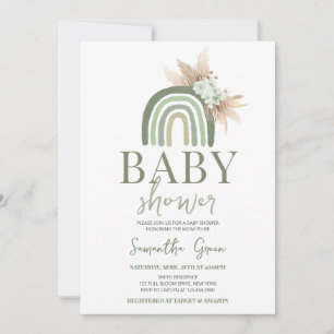 Invitación Boho Rainbow Baby Shower