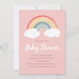Invitación Boho Rainbow Baby Shower