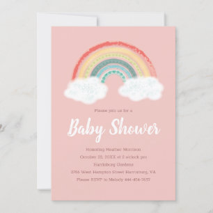 Invitación Boho Rainbow Baby Shower