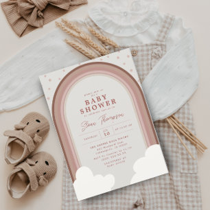Invitación Boho Rainbow Baby Shower Earthy Chica