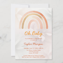 Invitación Boho Rainbow Floral Gender Neutral Baby Shower