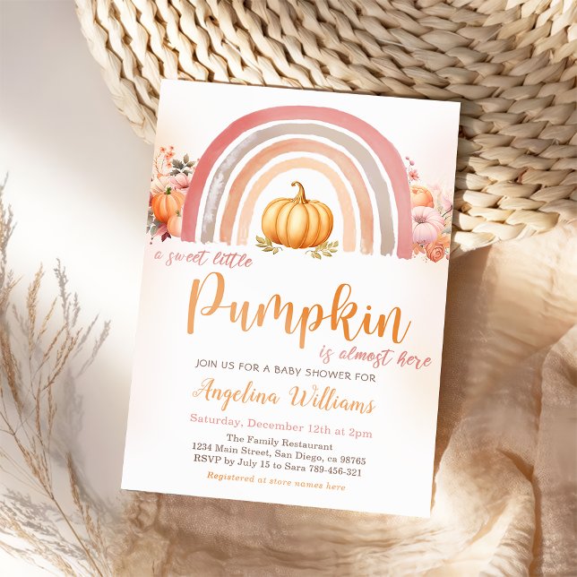 Invitación Boho Rainbow Little Pumpkin Cae en Baby Shower (Subido por el creador)