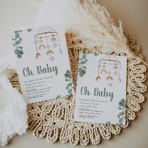 Boho Rainbow Mobile Baby Shower Greenery Invitatio