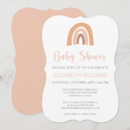 Invitación Boho Rainbow Pink Pastel Baby Shower