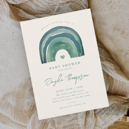 Invitación Boho Rainbow Sage Green Baby Shower