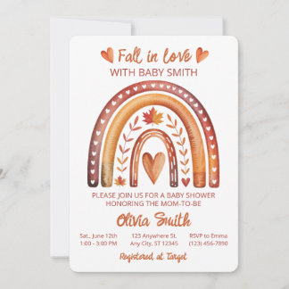 Invitación Boho Rainbow Terracotta Fiesta de Revelación de Be