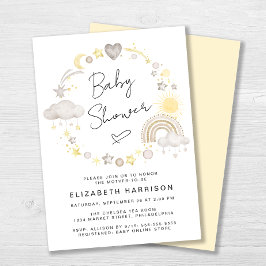 Invitación Boho Rainbow Watercolor Baby Shower