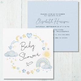 Invitación Boho Rainbow Watercolor Baby Shower