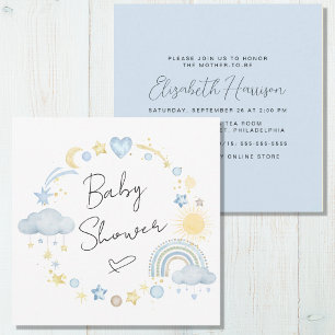 Invitación Boho Rainbow Watercolor Baby Shower